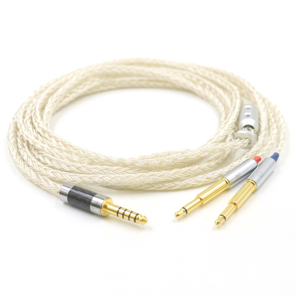 Cable de equilibrio para auriculares, accesorio Chapado en plata de 16 núcleos para Meze 99 Classics NEO NOIR, XLR/3,5/4,4mm, Cable de actualización para auriculares