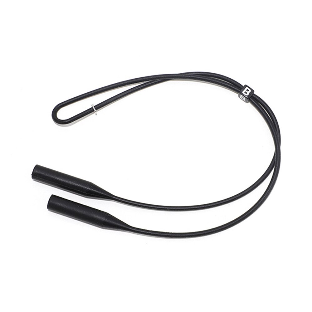 Silicone world Adjustable Silicone Eyeglasses Straps Sunglasses String Ropes Glasses Chain Sports Holder Elastic Anti Slip Cords: Black