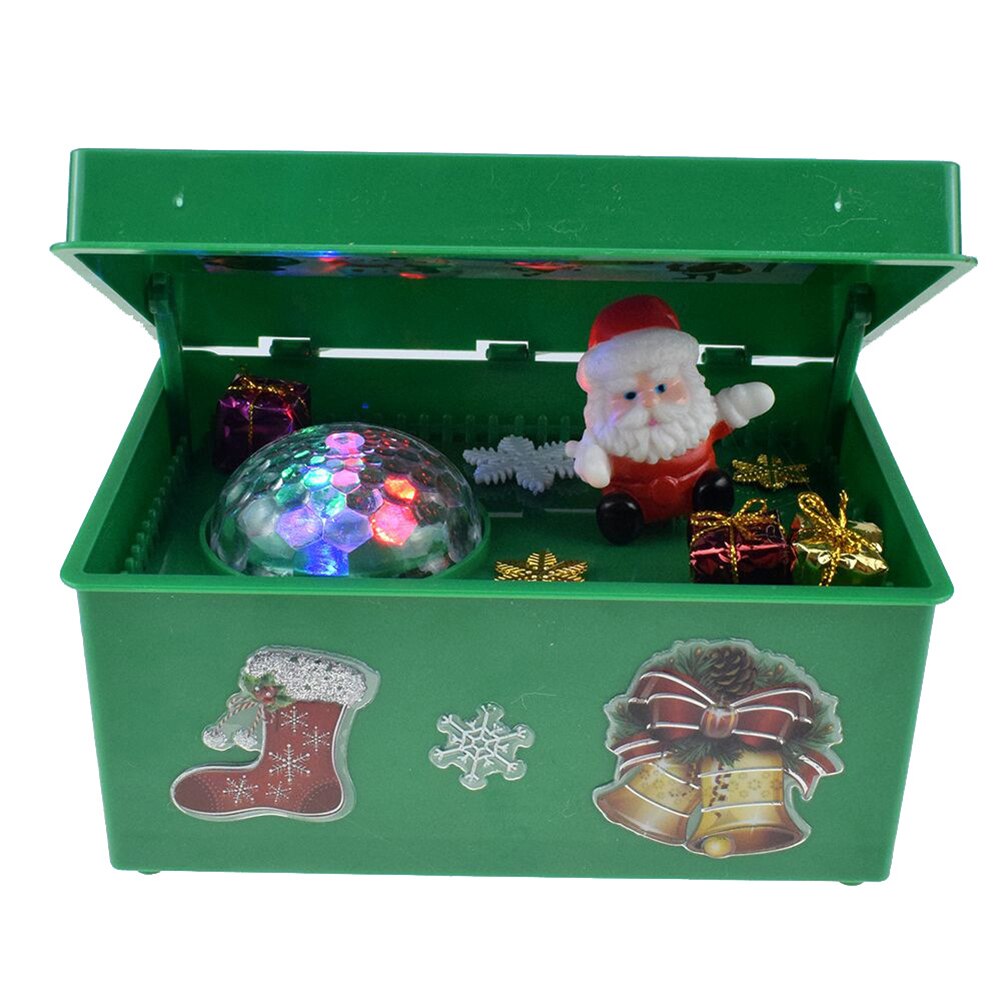 Juguete musical eléctrico de Santa Claus con luz novedad caja musical de Navidad juguetes vocales para niños de Navidad
