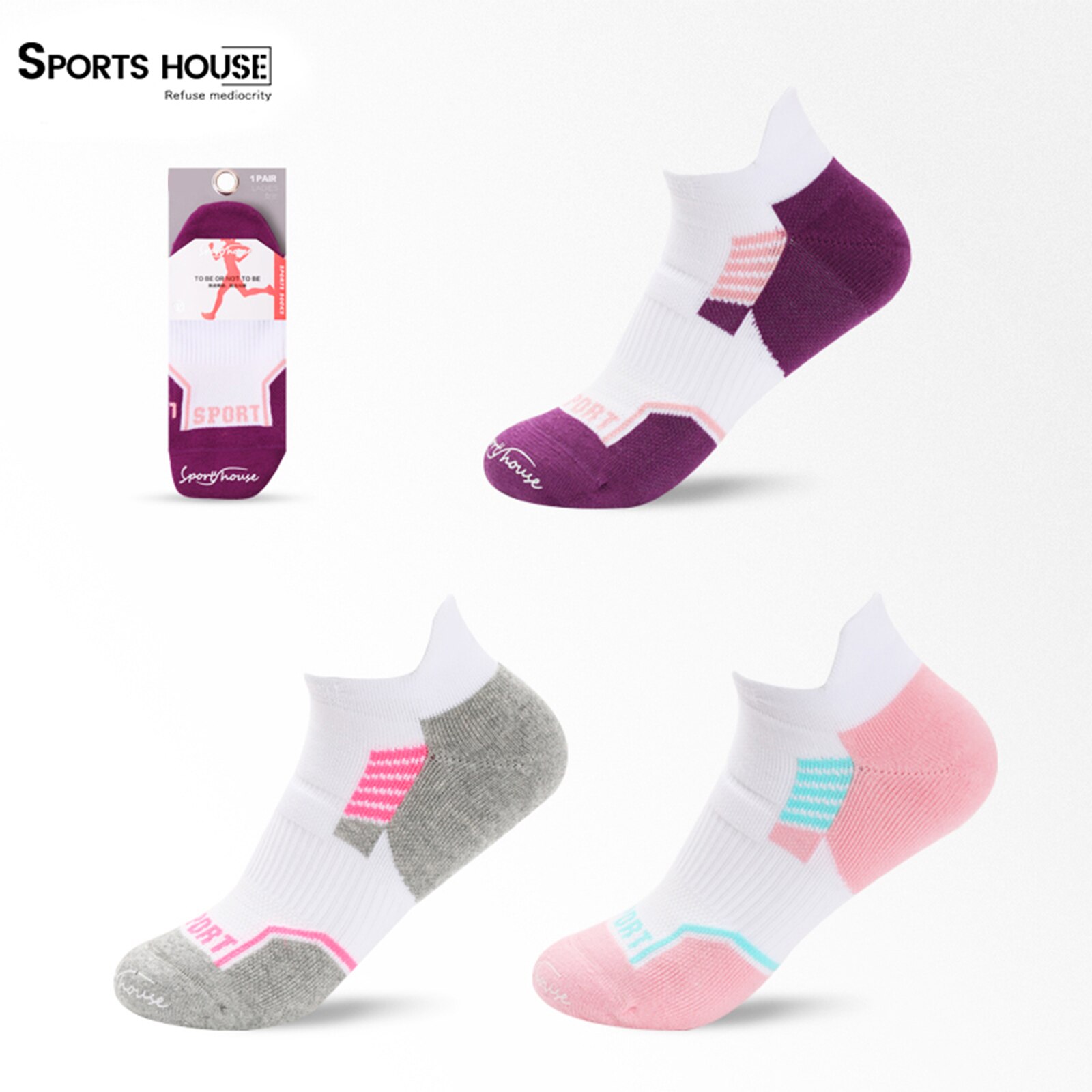 Frauen Professionelle Atmungsaktive Lauf Yoga Sport Socken Schweiß Absorption Baumwolle Knöchel Socken Weiß Elastische Nicht-Unterhose Socke 1 Paar