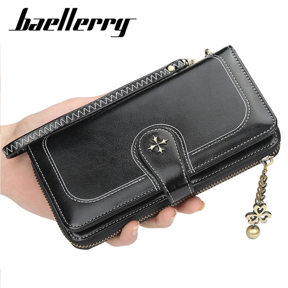 Long Women Wallets Vintage PU Leather Card Holder Female Purse Zipper Big Brand Wallet For Girl