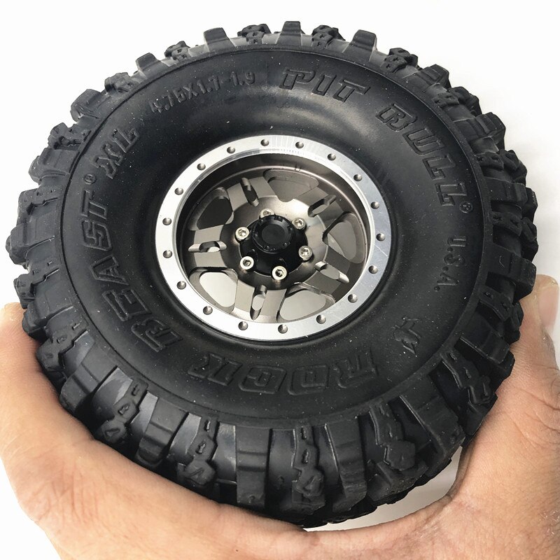 4 個 120*48 ミリメートル 1.9 "ゴムタイヤホイールタイヤ 1:10 Rc ロッククローラー軸 SCX10 SCX10 II 90046 90047 タミヤ TRX-4 TRX4