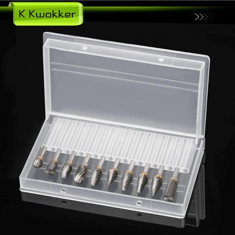 10 Stuks Tungsten Carbide Burr Set 1/8 Schacht Diamant Bestand Rotary Tool Kit Voor Dremel Rotary Boor Grinder Voor Metalen hout Polijsten