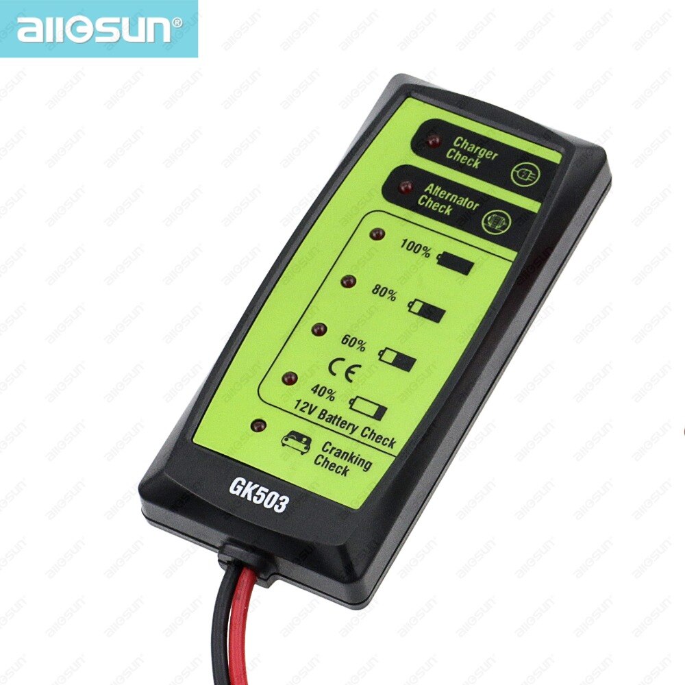 all-sun GK503 Mini 12V Automotive/ Car Battery Tester/ Alternator/ Cranking Check with 6-LED Display Easy to Use