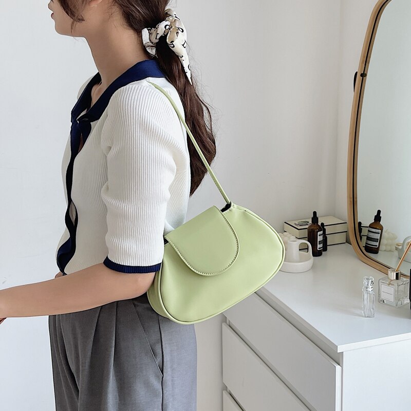 Cover Women's Bag Nylon Female Small Hobos Handbags Korean Style Ladies Shoulder Bag Whole: Green