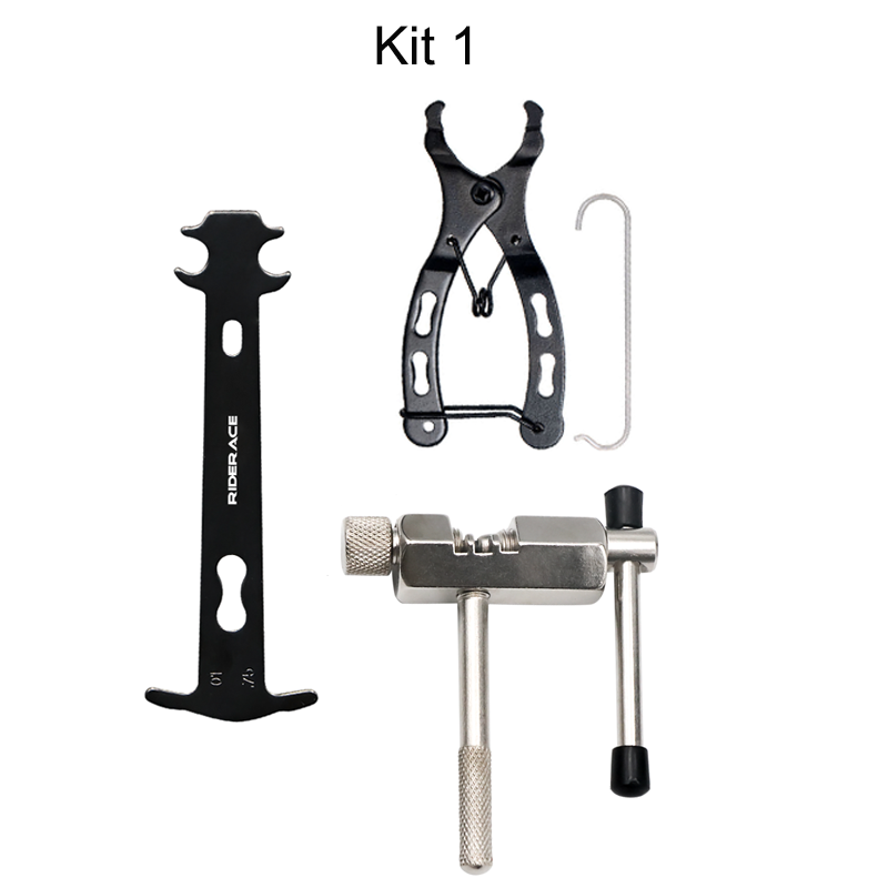 Bicycle Repair Tool Kits Bike Chain Measuring Ruler Crank Puller Extractor Chain Cutter Flywheel Remover Cycling Repair Parts: WHITE