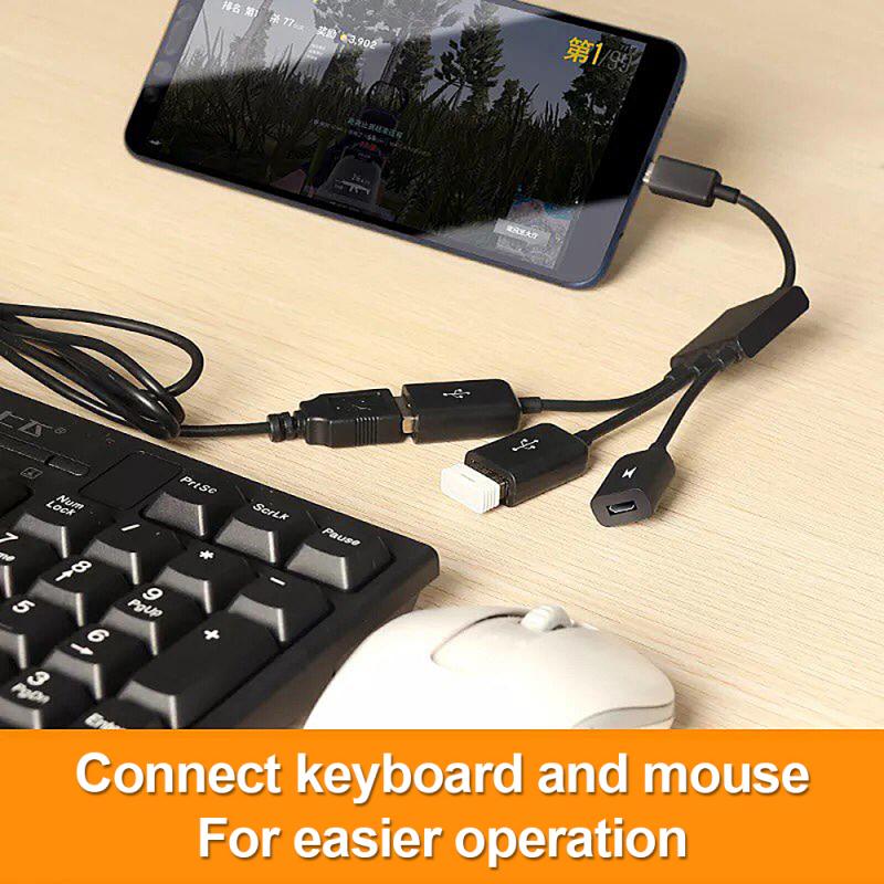 3 In 1 OTG Micro USB Maschio A 2 Adattatore USB Femmina 1 MicroUSB Per Android Tablet