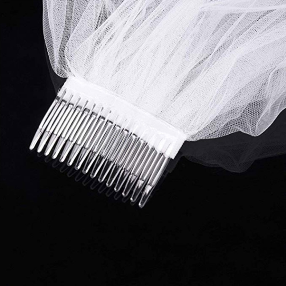 Korte Tulle Wedding Veils Goedkope Wit Ivoor Bridal Veil voor Bruid voor Mariage Bruiloft Accessoires bruiloft sluier korte
