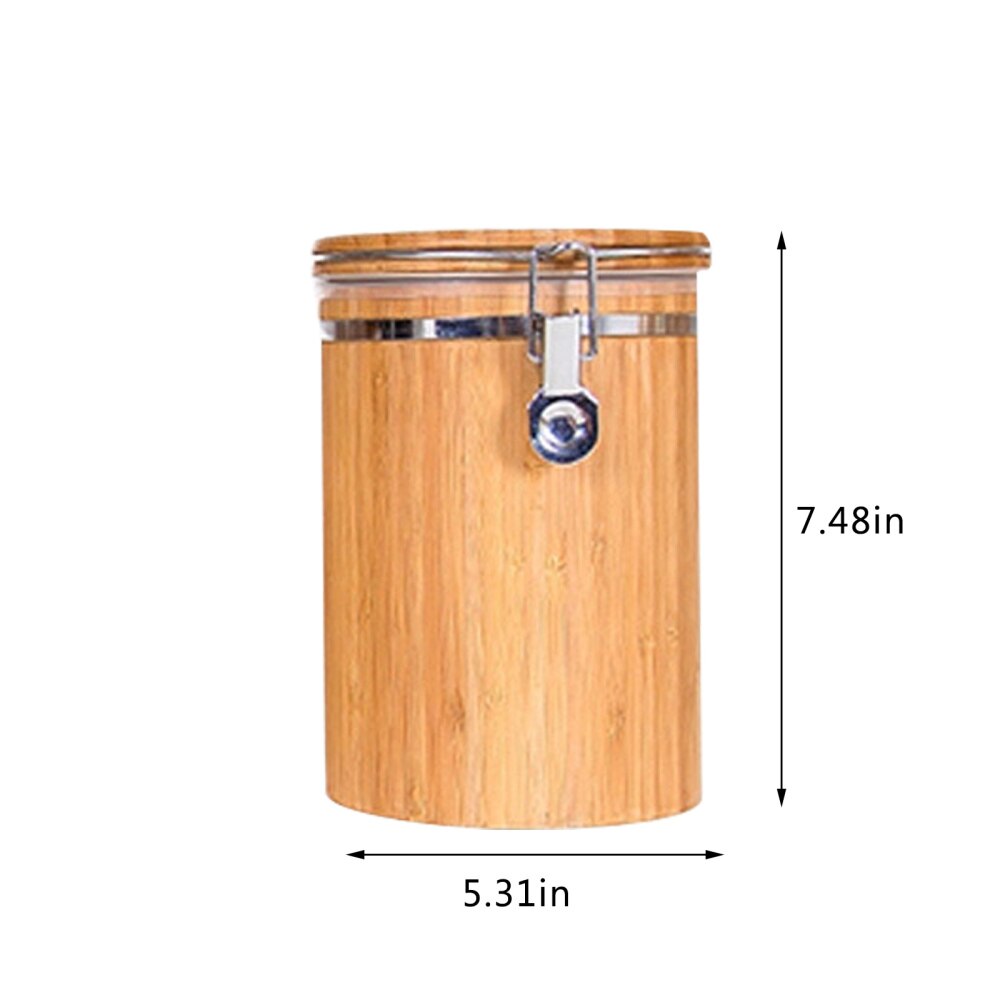 Kitchen Food Storage Jar Glass Coffee Bean Spice Sugar Flour Jars Containers with Lids and Wooden Spoon Tea Coffee Beans Grains: C