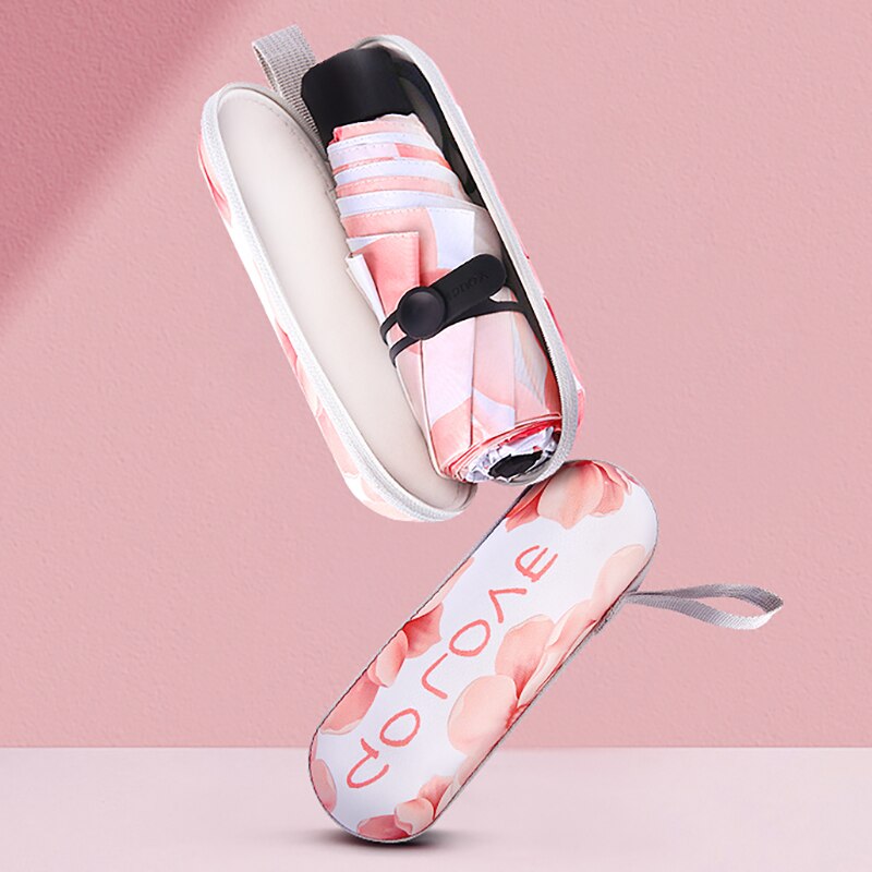 Cute Small Umbrella Rain Women Cute Windproof Folding Men Umbrella Uv Protection Paraguas Plegable Kids Umbrellas Sakura EA60YS