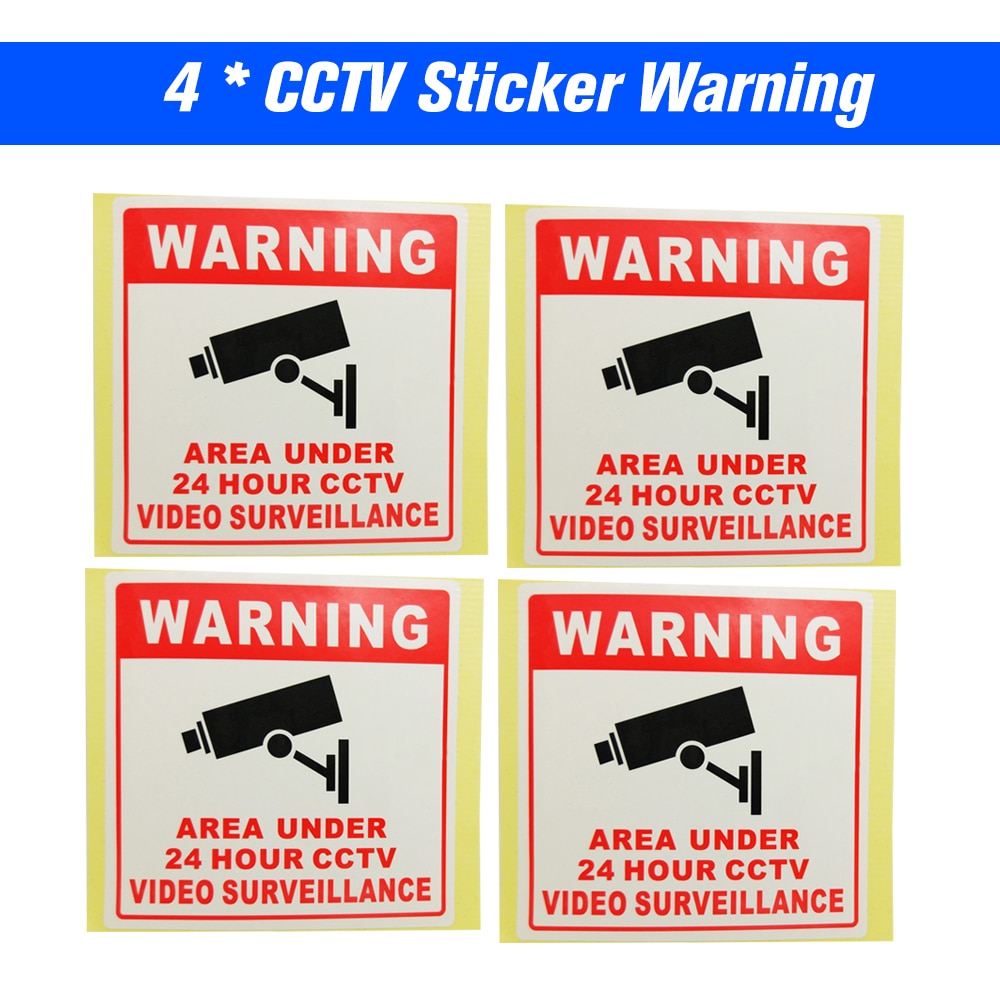 4 stks/partij Safurance Waterproof Zonnebrandcrème PVC Thuis CCTV Video Surveillance Alarm Sticker 24 Uur Monitor Waarschuwing Decal Borden