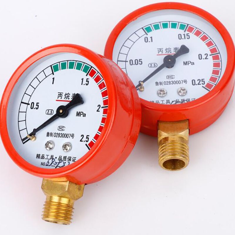 Propane Dial Pressure Gauge Propane Regulator Welding Gas Gauges, 0-2.5MPA, 0-0.25MPA, Pressure Reducing Valve Gas Flowmeter