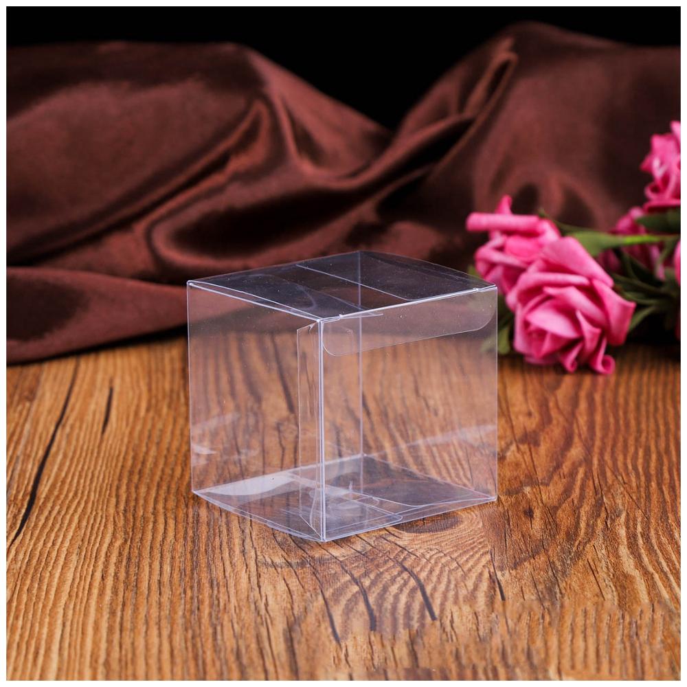 10 Uds. De cajas transparentes de PVC para regalar golosinas de boda para invitados cuadrados, caja de para Baby Shower, decoración para de cumpleaños y boda