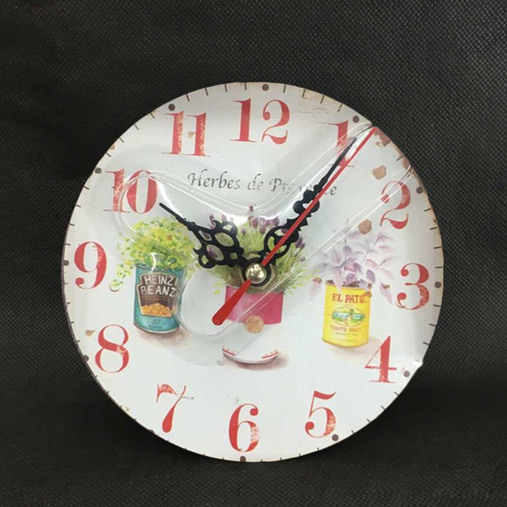 12cm Rustic Chic Shabby Office Kitchen Wooden Vintage Antique Timer Home Wall Clock