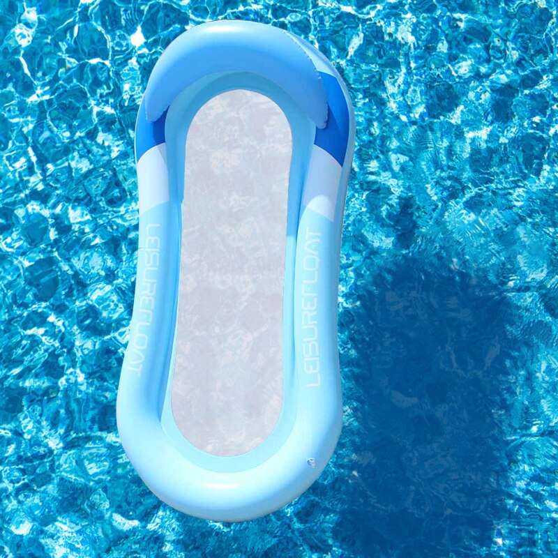 Opvouwbare Ligstoel Pvc Drijvende Bed Met Schaduw Werpen Voor Outdoor Water Zwevende Bed Volwassen Rugleuning Pneumatische Float