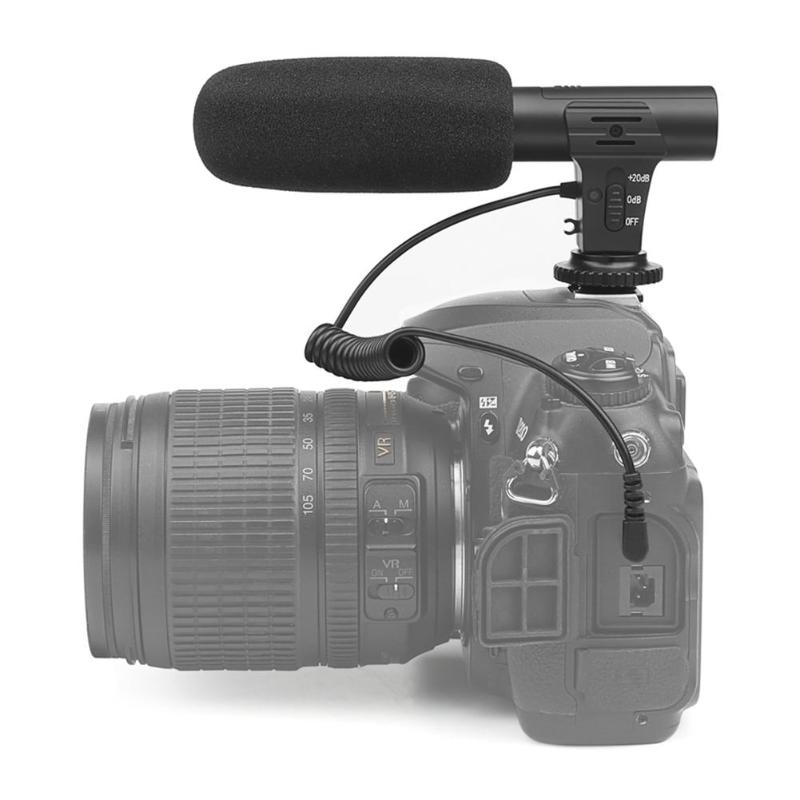 MIC-05 Interview Back-Pole Capacitive Microphone 3.5mm microphone jack Camera DV Stereo Video Outdoor PC Recording Mic