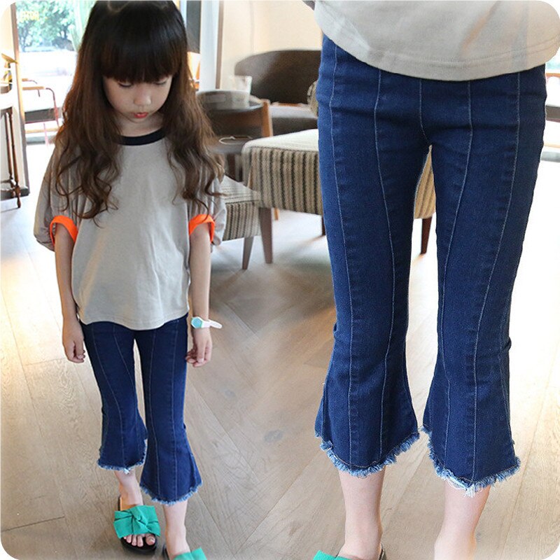 Kindstraum barn boot cut jeans flickor topp jeansbyxor solida byxor för barn ,rc1465: 6t