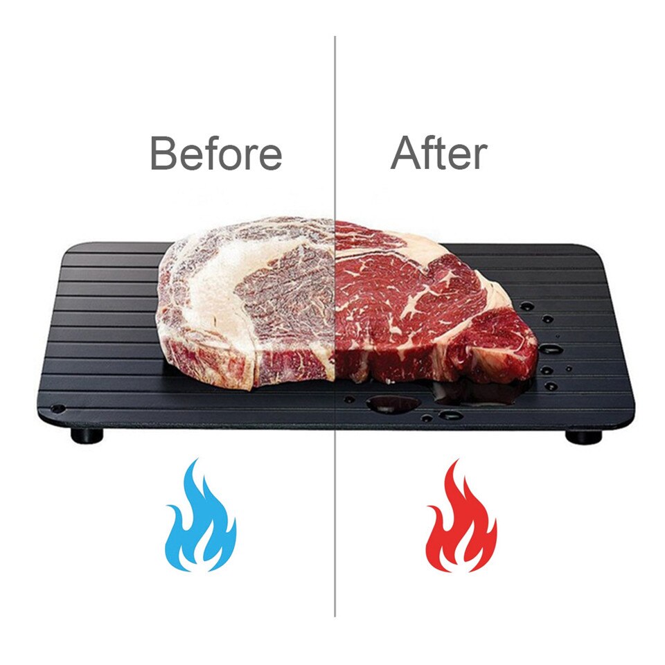 Hamburger Meat Beef Defrosting Tray Make Tool Metal Plate Defrosting Tray Safe Fast Thawing Frozen Meat Defrost Kitchen Tool
