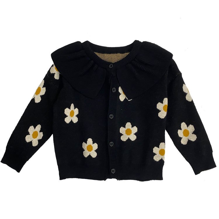 Efterår piger striktrøjer børn blomstertrøjer børn cardigan