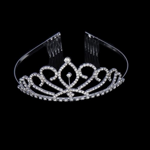 Pearl Inlaid Crowns Tiaras Bridal Wedding Jewelry Accessories Princess Birthday rhinestone Crystal Tiara: 10