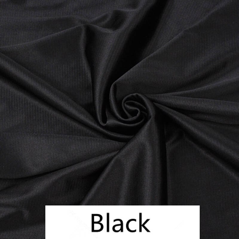 Strikket stof nederdel mellemfor blød silkebh undertøj for gardiner diy pude patchwork 1.7m bred 1m/1pc: Sort