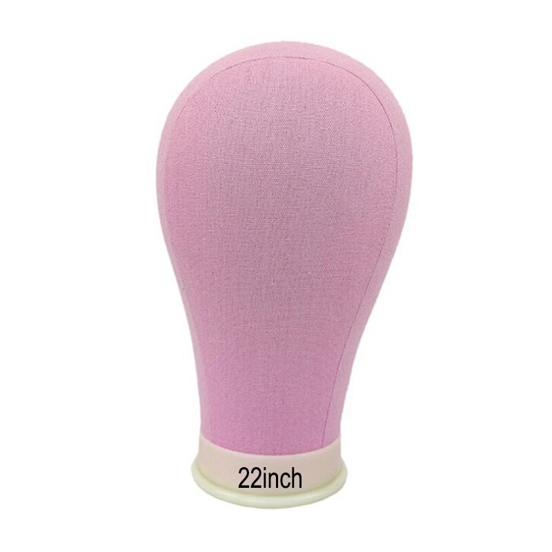 21/22 &quot; /23 &quot; pink lærred blok hoved træning mannequin hoved poly manikin hoved paryk stativ paryk hoved stativ