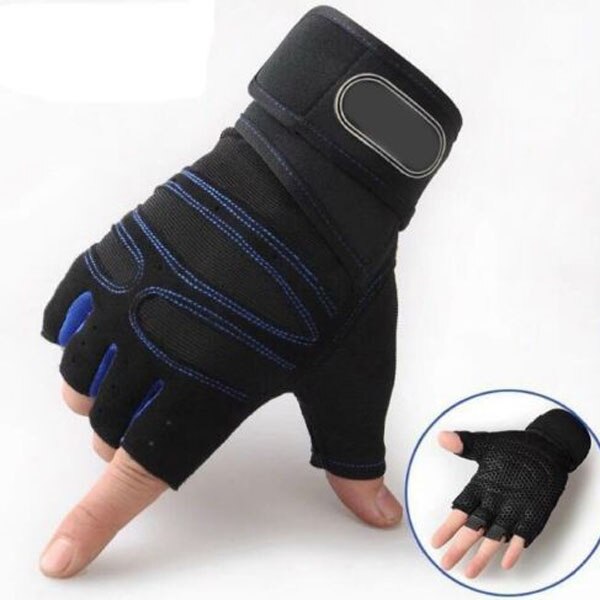 Gewichtheffen Handschoenen Mannen Training Gym Workout Bodybuilding Fitness Handschoenen: Deep Blue / L