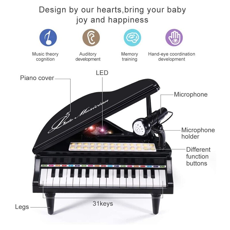 freundlicher 24 Tasten Klavier Mini Musik freundlicher Musical Instrument Spielen Spielzeug einstellen mit Mikrofon für freundlicher