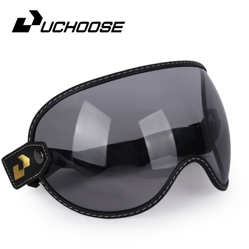 Retro-motorradbrille mit universellem bubble-visier und uv-schutz, vintage-motorradbrille, helmvisier, robust: Klar