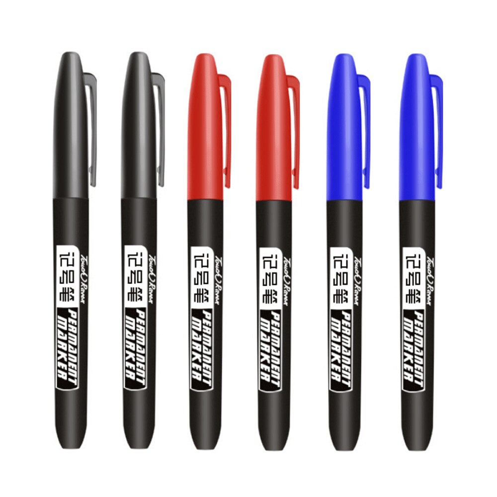 100Stck/einstellen dauerhaft Marker Stift Feine Punkt Wasserdicht dünn Feder Rohöl Feder Schwarz Blau verrotten 1,5mm Verwenden für Glas, leder, Holz, stahl