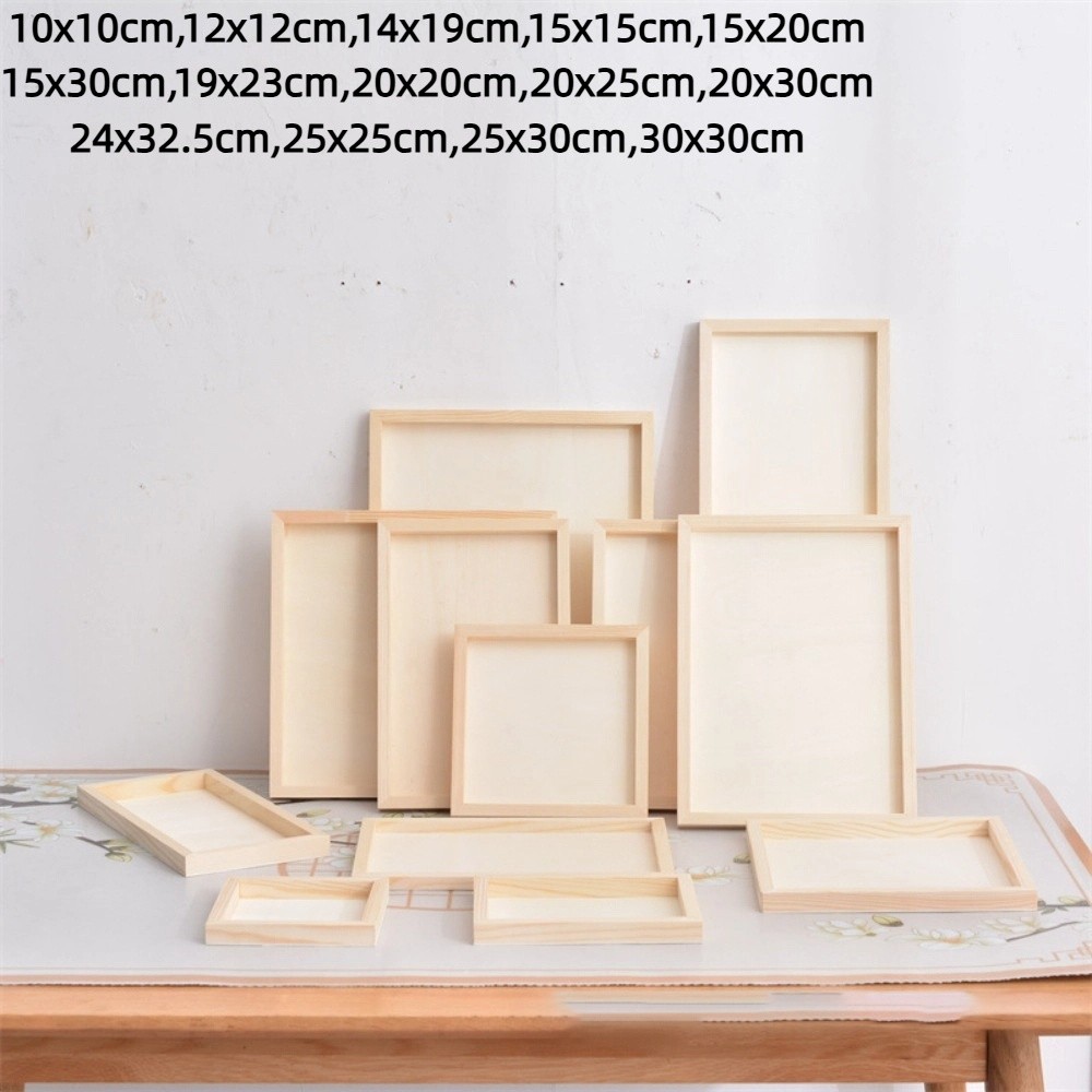 Kids Wooden Blank Clay Frame Multi Size DIY Wooden Photo Holder Party Decor Creartive Picture Frame Children's Handcraft