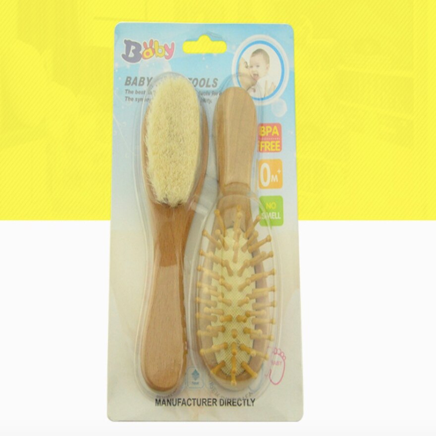 Baby Daily Care Products Wood Shampoo Bath Wool Brush Soft Skin Care Cleaning Brush Wool Brush Set