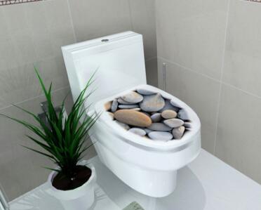 Badeværelse toilet sæde dækning mærkater klistermærke vinyl toiletlåg mærkater væg dekorative mærkat mærkater, mulit-mønster , 32 cmx 39cm: 909