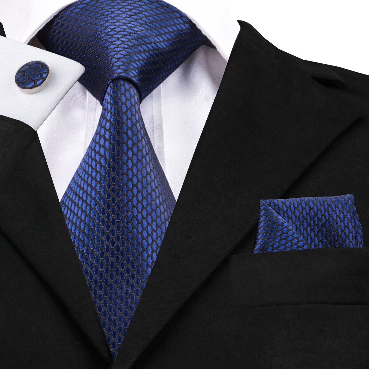 Hi-Tie, nueva corbata gris clásica para hombres, tela de seda Jacquard, juego de gemelos y pañuelo tejido para hombres, de , corbatas de seda SN-1466: SN-1511