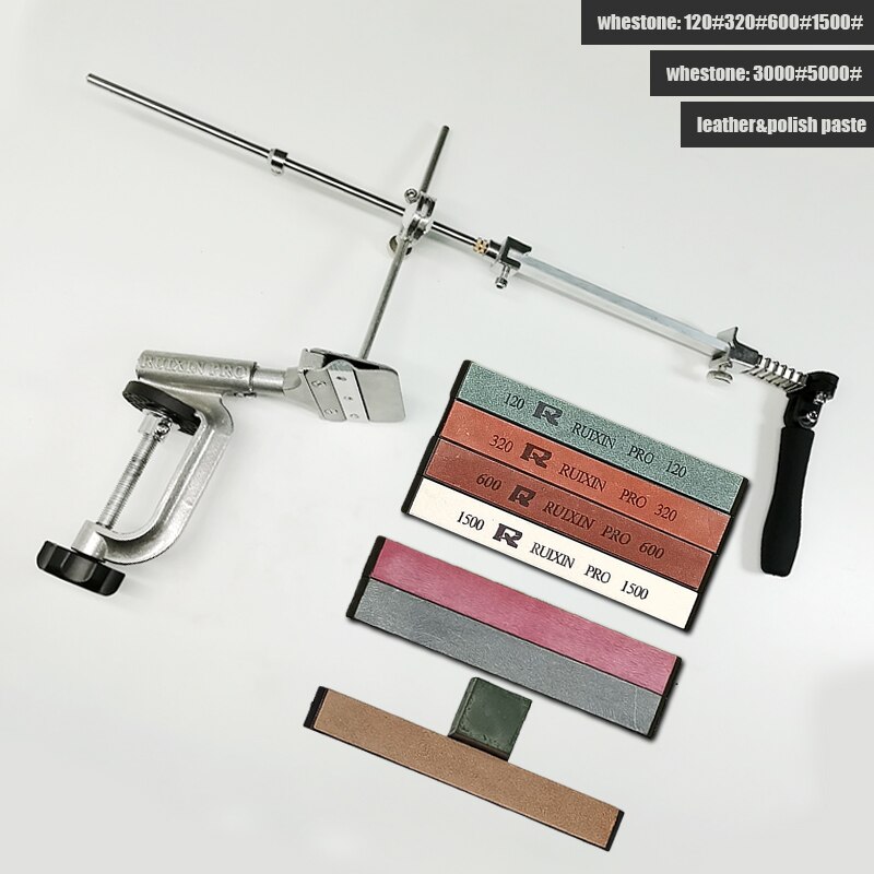 Ruixin pro RX008 Aluminium alloy Knife sharpener system fixed angle sharpener sharpening stones kitchen tools grinding kit: 4yuan 2b pg