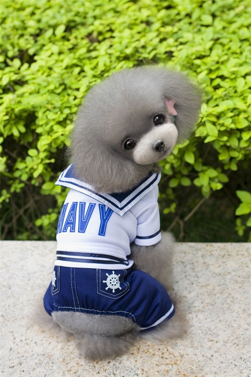 B71 pet dog clothes Navy style uniform dog skirt