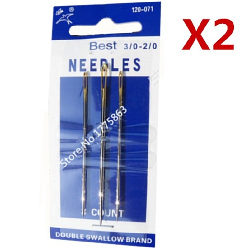 2Pack=(6Pcs) Hand Sewing Needles Stitcher Thread Harness Craft Hand Stitch Tool for Leather Craft AA7377