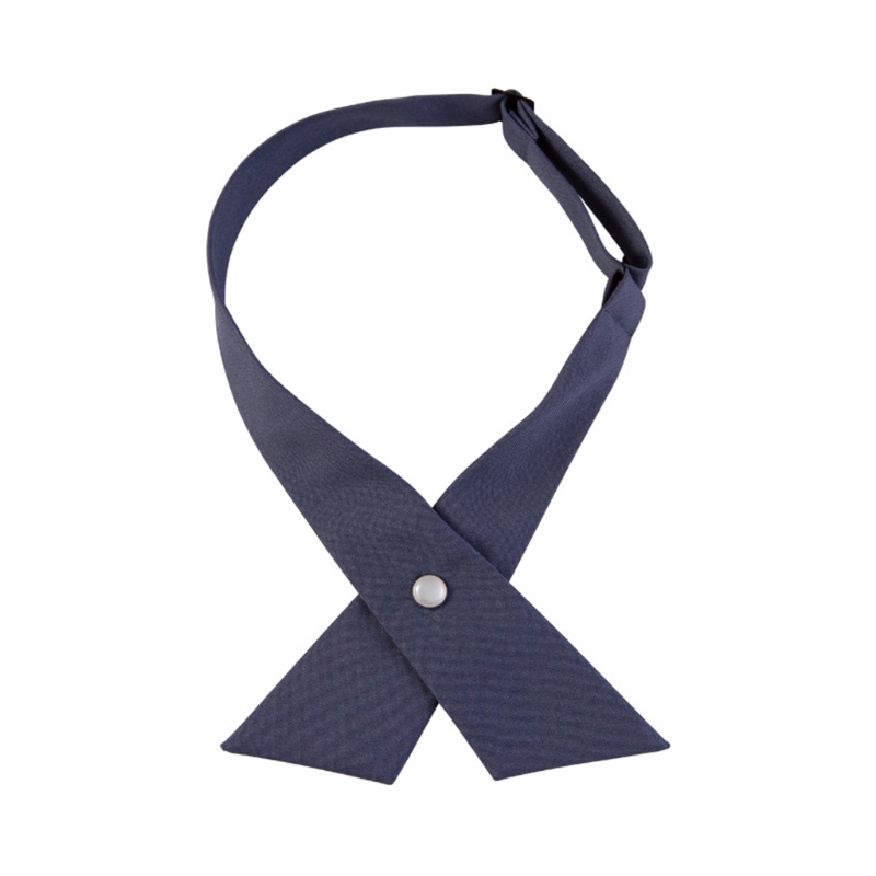Nœud papillon croisé pour femmes et filles, Style japonais, uniforme d&#39;écolière, couleur unie, réglable, cravate pré-nouée: Navy Blue