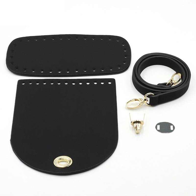 3 Kleuren Diy Handgemaakte Tas Maken Onderdelen Pu Leren Onderkant Flip Cover Verstelbare Riem Twist Lock Gesp Breien Set