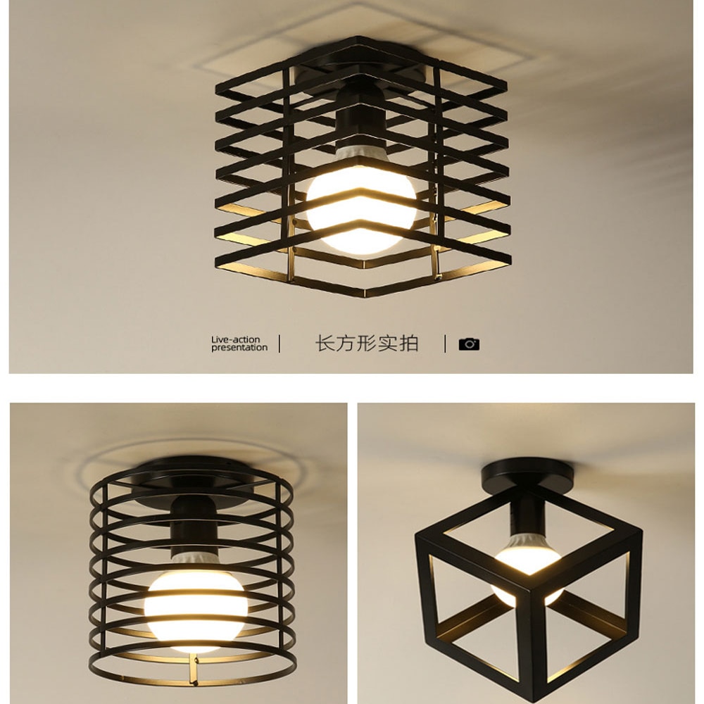 retro taklampe årgang taklampe koselig innredning til soverom korridor spisestue svart hems 110v 220v e27 stikkontakt