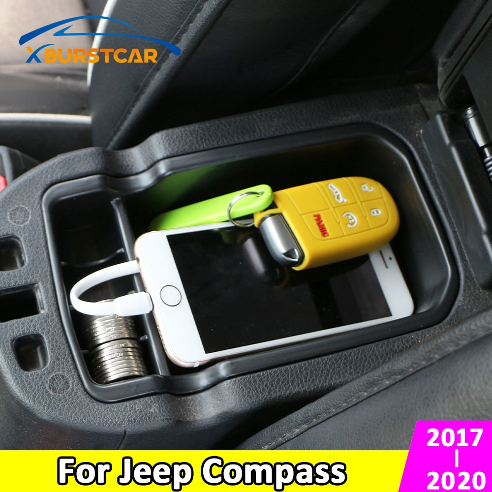 Xburstcar Abs Auto Armsteun Opbergdoos Houder Container Voor Jeep Compass Handschoen Organizer Interieur Accessoires