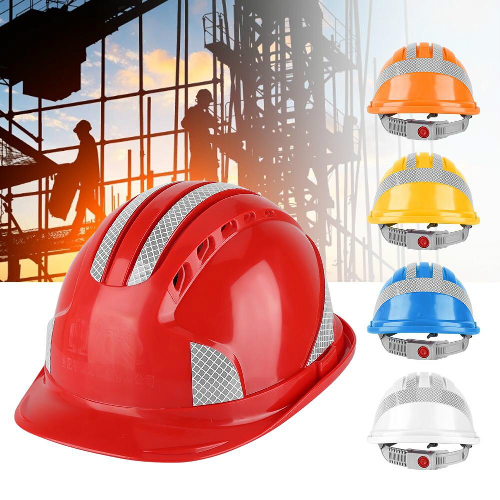 Veiligheidshelm Helm Werknemer Bouwplaats Beschermende Cap Ventileren Reflecterende Streep Veiligheid Helm Met Verstelbare Riem