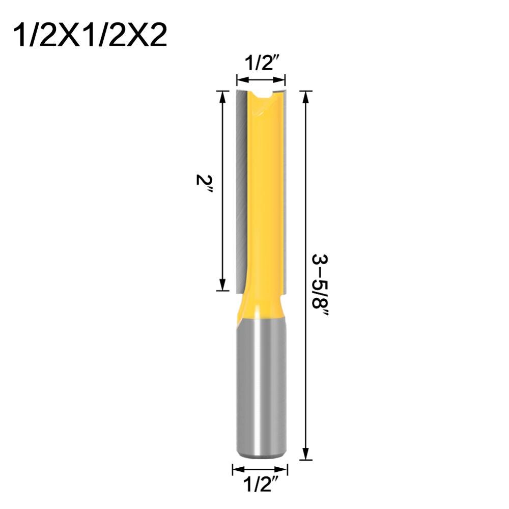 1 pc Straight/Dado Router Bit 1/2" Dia. X 2-1/2" Length - 12mm Shank 1/2"shank Woodworking cutter Wood Cutting Tool: 12.7X12.7X51