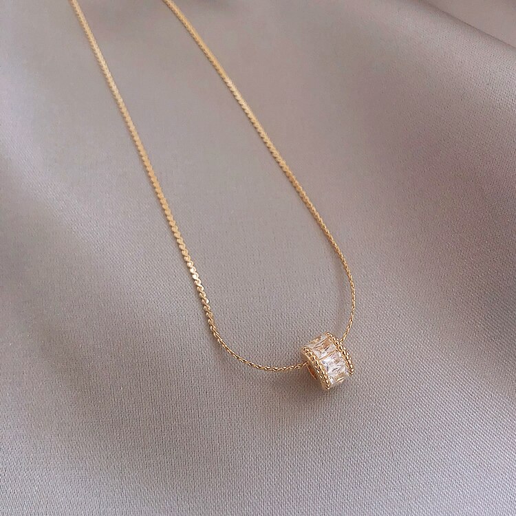 Klassieke ronde zirkoon chokers voor dames, kettingen, eenvoudige, prachtige kristallen sieraden, oorbellen