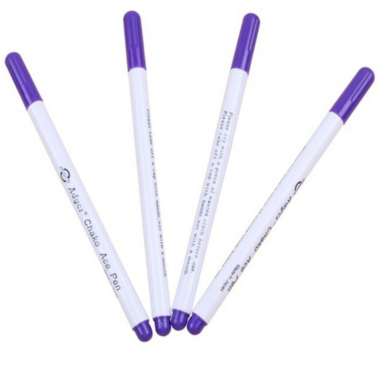 4 Packs Stitch Markers Soluble Cross Stitch Water Erasable Pens Grommet Ink Fabric Marking Pens DIY Needlework Sewing Supplies: Purple