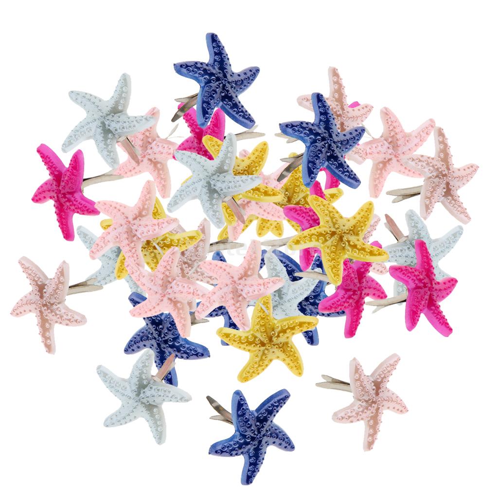 Sujetador de papel con forma de estrella de mar para álbum de recortes, adornos metálicos para manualidades, 19mm, 50 unidades