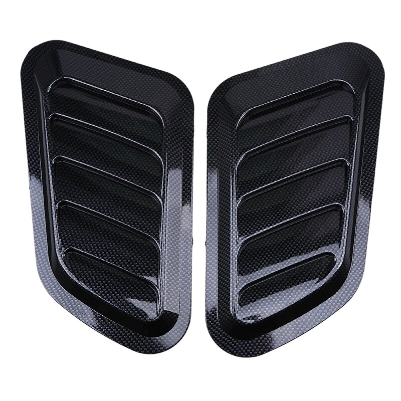 1Pair ABS Car Front Engine Cover Decorative Air Flow Intake Scoop Turbo Bonnet Vent Cover Hood Fender