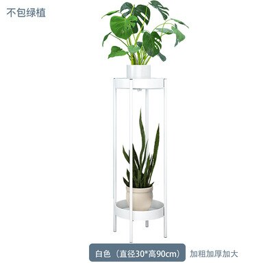 Nordic Metal Plant Stand 2-tire Gold Flower Metal Stand Office Home Iron Plant Stand White Metal Garden Decors Metal Shelves: White 30x90cm