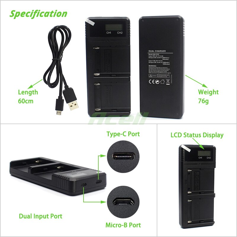 NP-FM500H Usb Snelle Dual Charger Voor Sony A77II ILCA-77M2 A99II ILCA-99M2 SLT-A99 A77 A500 A550 A560 A580 A700 A850 A900 camera