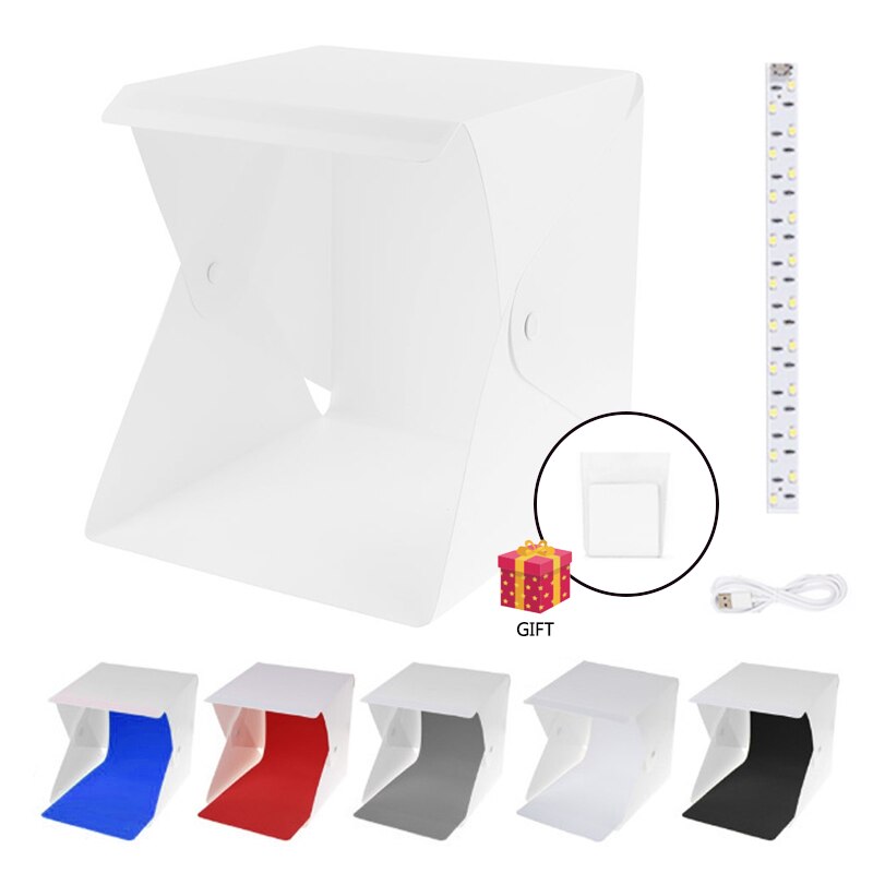 Mini Draagbare Lightbox Photo Studio Box Tafelblad Schieten Light Box Tent Fotografie Box Softbox Set Voor Camera Item Display: ZY003-2